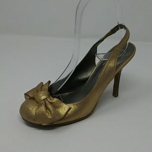 Jessica Simpson Gold Heels with Bow